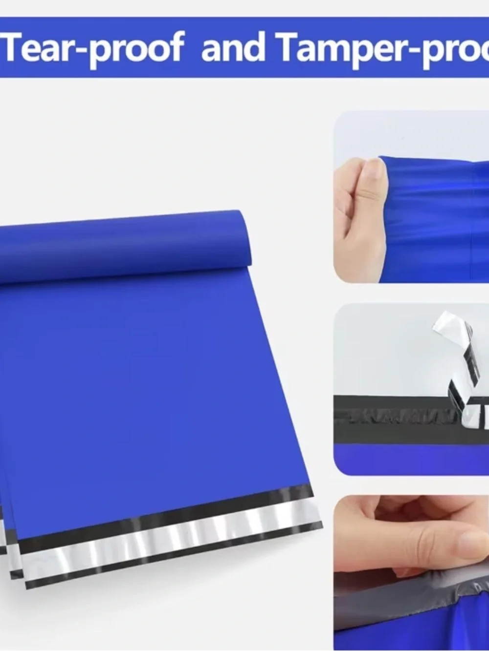 50 Royal Blue Poly Mailers | 12 x 15.5 Shipping Bags | Boutique Packaging